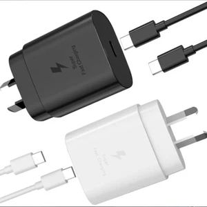 Samsung Galaxy 25W Super Fast Wall Charger Type-C Cable S23 S24 S25 Ultra Au - Picture 1 of 17