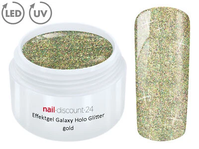 UV LED Effekt Gel Galaxy Holo Glitter GOLD Farb Color Nagel Glitzer Nail Art Tip - Bild 1 von 3