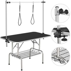 45" Foldable Large Dog Cat Pet Grooming Table W/Arm & Noose & Non-slip Surface