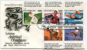2496-00 America's Olympians, on one ArtCraft with tabs, FDC - Picture 1 of 1