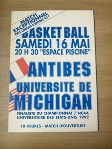 University U Michigan Wolverines Basketball Poster 1992 NCAA French Antibes - Bild 1 von 9