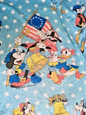 Vtg Mickey Mouse comforter quilt twin fitted sheet set 1776 Americana blanket - Image 1 of 4