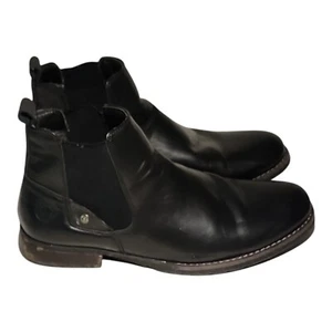 B-52 By Bullboxer Men's Chelsea Boots Black Faux Leather Round Toe Shoes Size 8 - Picture 1 of 11