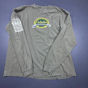 Cabela’s Long Sleeve T-Shirt Men's XL Green Graphic Outdoor Hunting Fishing USA - Picture 1 of 8