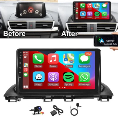 For Mazda 3 2014-2019 GPS Navigation Android 13 Car Stereo Radio Fit for Carplay Foto 1 de 4