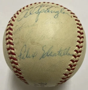 1961 Milwaukee Braves Team Signed Baseball Hank Aaron HOF Burdette Billy Martin - Picture 1 of 12