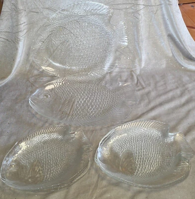 8 tlg. ARCOROC  France Glas Fischteller Fischplatte Fisch Teller Platte Platten - Bild 1 von 4