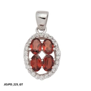 925 Sterling Silver Gemstone Charm Pendant in Amethyst, peridot, topaz & garnet - Picture 1 of 8
