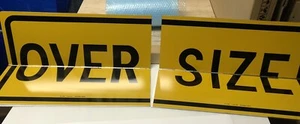 OVERSIZE & ROAD TRAIN & LONG VEHICLE 3 In 1 Combo Hinged Signs - 600x450mm 2PC - Picture 1 of 7
