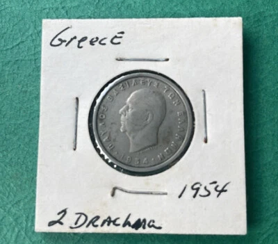 1954 Greece 2 Drachma Coin - Image 1 of 2