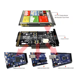 3.5" inch TFT LCD Resistive Touch Shield for Arduino Due,MEGA 2560 w/Library - Bild 1 von 4