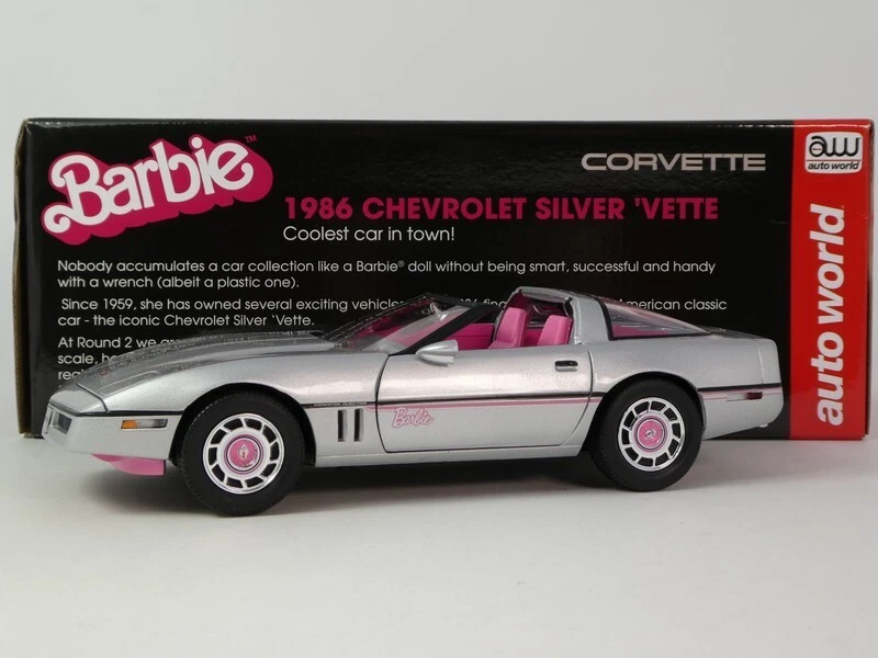 Auto World Chevrolet Corvette Argent Vette 1986 BARBIE 1/18 AWSS142/06 - Photo 1/4