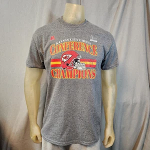 NFL Kansas City Chiefs AFC Conference Champions Gray T Shirt Tee Top SMALL NEW - Picture 1 of 3