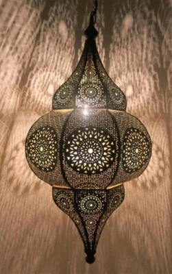 Luminária de teto marroquina moderna turca feita à mão design vintage 20" - Imagem 1 de 4
