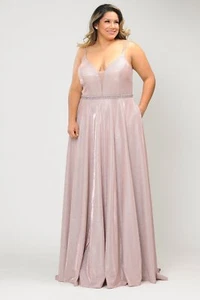 Übergröße Rosegold Festzug Abschlussball Galakleid Kleid Gr. 18W Neu mit Etikett SALE! - Bild 1 von 3