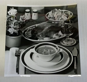 Willi Moegle Photography Silver Gelatin Print Dinner Table Setting Fish Menu - Picture 1 of 2