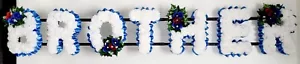 BROTHER Artificial Silk Funeral Flower Any 7 Letter Name Tribute Wreath GRANDAD - Picture 1 of 2