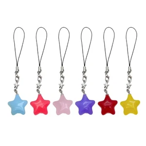Stylish Starry Keychain Lanyard String Candy Color Star Pendant Keyring Ornament - Photo 1 sur 13