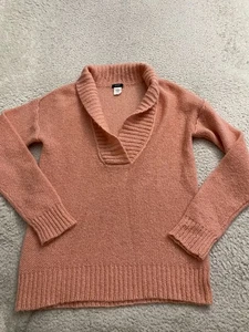 J.Crew Women Long Sleeve V-Neck Pullover Sweater Coral Size XS - Picture 1 of 7