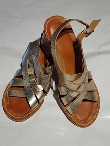 BELLA VITA Gold Open Slip On 3" Heels Womens 8 M Metallic Shoes - Picture 1 of 9