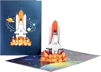 iGifts And Cards Space Shuttle 3D Pop-Up Card – Rocket 6"X8",  - Image 1 of 4