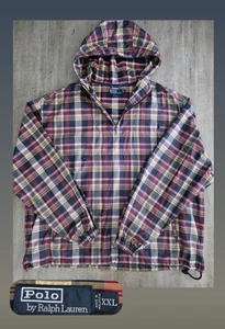 Vintage 2000 Polo Ralph Lauren Plaid Pullover Anorak Jacket 2XL RARE Polo Sport - Picture 1 of 14