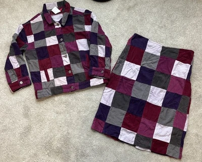 Conjunto Chaqueta Falda Pana Patchwork Vintage Esprit Niñas 11/12 Púrpura Western 90 Foto 1 de 4