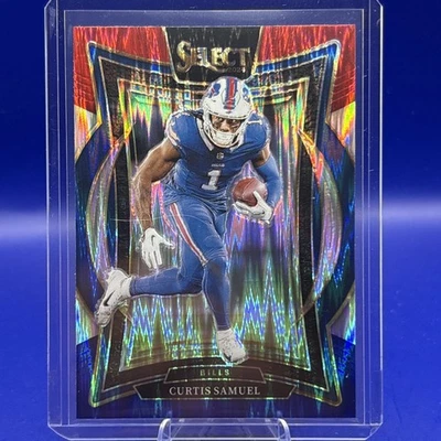 2024 Panini Select - Concourse Curtis Samuel #23 Red & Blue Shock Prizm - Image 1 of 2