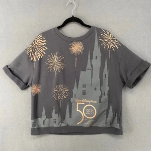 Top Walt Disney World WDW 50 Castillo Fuegos Artificiales Calce Suelto Manga Corta XL Gris - Imagen 1 de 11
