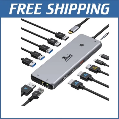 3-in-1 USB C Docking Station - Dual Monitor & Triple Display Porter, 8 Ports - Image 1 of 4