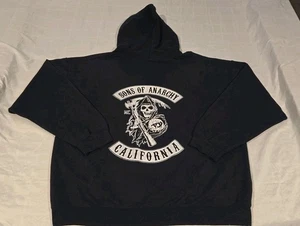 Sons of Anarchy California Sudadera con Capucha Hombres XL Negra Manga Larga Pullover Sudadera - Imagen 1 de 12