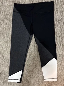 Women's Vimmia Colorblock Black Gray & White Leggings Sz Large - Picture 1 of 3