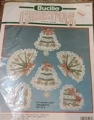 Bucilla Christmas Tree Victorian Lace Ornaments Plastic Canvas Kit  - Image 1 of 3