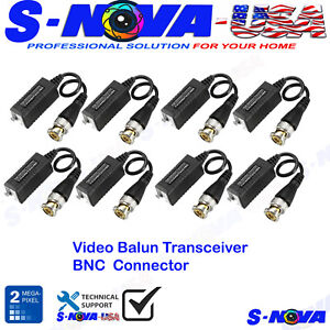 4 Pairs 8 PCS Coax CAT5 Camera CCTV BNC Video Balun Cable Transceiver Passive