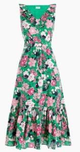 NEU J Crew Maxikleid Blumen Rüschen 4 - Bild 1 von 9