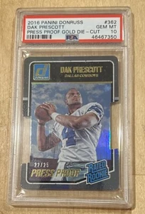 Donruss Dak Prescott 2016 oro troquelado prueba de prensa/25 PSA clasificación 10 novato - Imagen 1 de 2