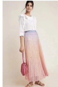 178 $ Geisha Designs Anthropologie Dawn Maxirock orangefarbenes Motiv US 0 UK 4 - Bild 1 von 10