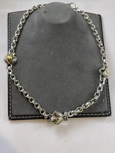 Stunning Barry Kieselstein Cord Frog Choker Necklace 14K Gold & Sterling Silver - Picture 1 of 11