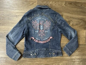 DAMEN HARLEY DAVIDSON STRASS & NIETEN DENIMJACKE GRÖSSE SMALL - Bild 1 von 5