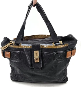 Chloe Audra Black Leather Purse Handbag Purse Shoulder Bag - Picture 1 of 18