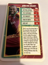 TOP TRUMPS  CARD  DWAYNE BRAVO   WEST INDIES  CRICKET