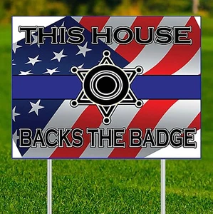 Back the Badge (Spendenraiser) - Hofschild mit Pfahl - doppelseitig - 24"x18" - Bild 1 von 1