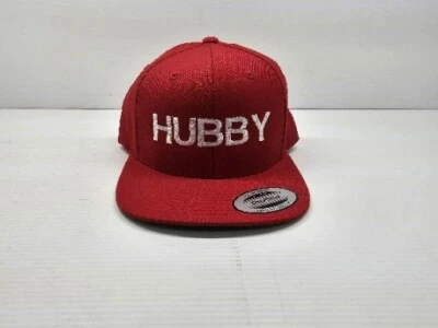 Yupoong El AUTÉNTICO "HUBBY" Gorra Snapback Sombrero Ajustable Rojo  Foto 1 de 4