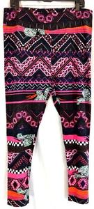 Lularoe TC2 Plus Size Leggings Mummy Halloween Tribal Black Pink Orange - Picture 1 of 4