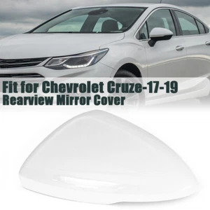 1X White Left Side Rearview Mirror Cover Cap Fits Chevrolet Cruze 2017 2018 2019 - Picture 1 of 8