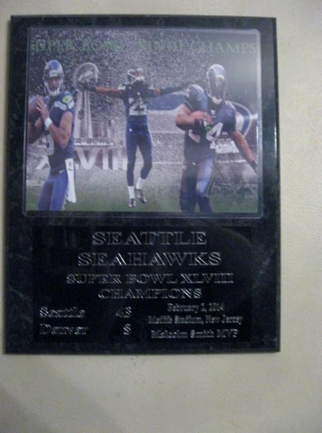 Seattle Seahawks Super Bowl XLVIII Champs plaque - New Lower Pricing!! Cover