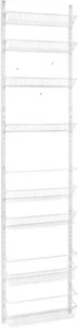 Jumbl Adjustable Wall Mounted 18 Inch Wide Hanging Spice Storage Rack, White - Picture 1 of 2