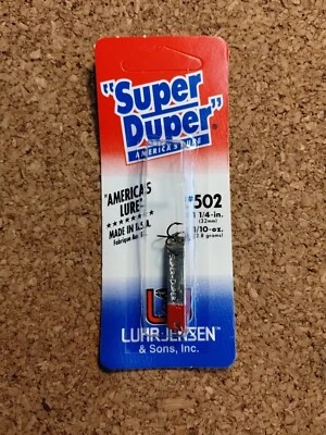Nuevo de Lote Antiguo Señuelo de Pesca Luhr Jensen Super Duper 502 Níquel Cabeza Roja  Foto 1 de 3
