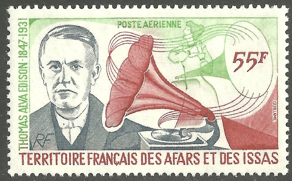 Afars & Issas #YTPA111 MNH 1977 Volta Train Lightbulb Inventor [C105] - Image 1 of 1