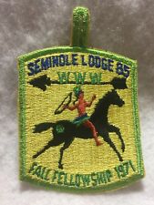 (mb1) Boy Scouts-  Seminole Lodge 85 - Fall Fellowship 1971  patch